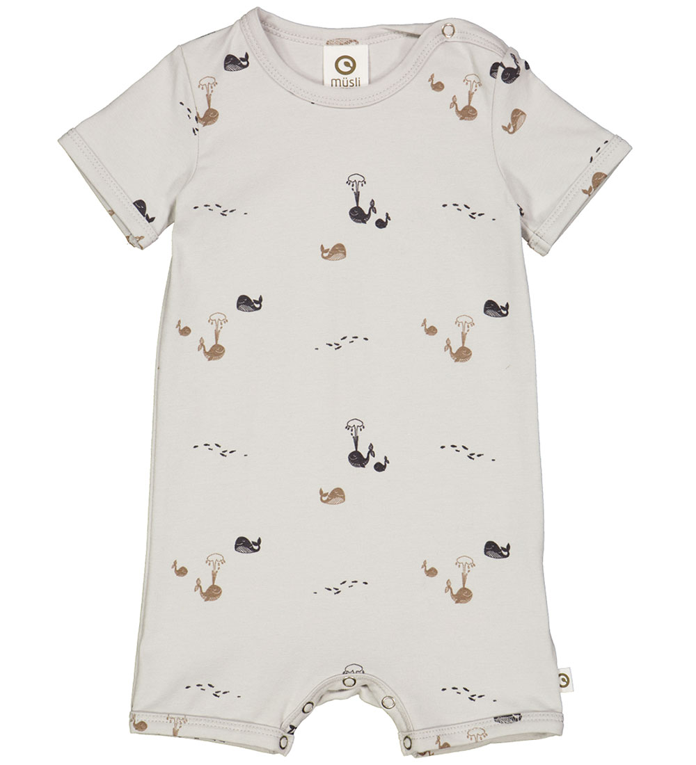 Müsli Summer Romper - Whale - Soft Blue/Mystery Blue/Shade