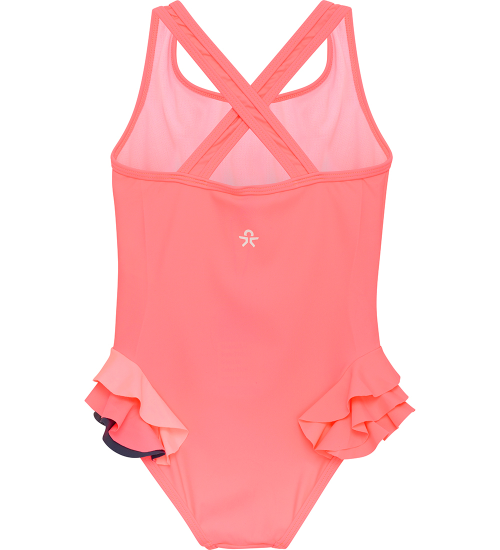 Maillot de Bain Color Kids - Neon Coral av. Perroquet