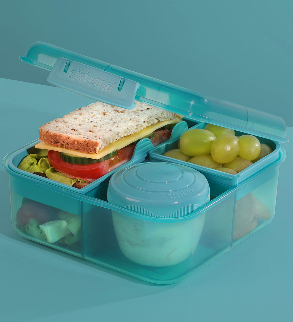 Sistema Lunchbox w. Container - Bento Cube - 1.25 L - Teal Stone