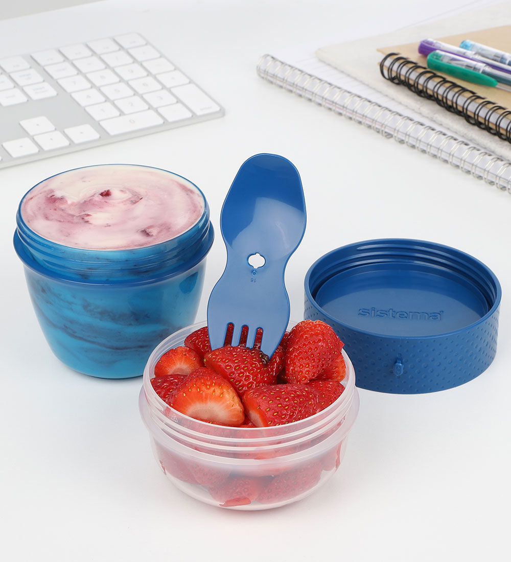 Sistema Nestisbox M. Hnífapör - Snack Capsule - 515 ml - Blár