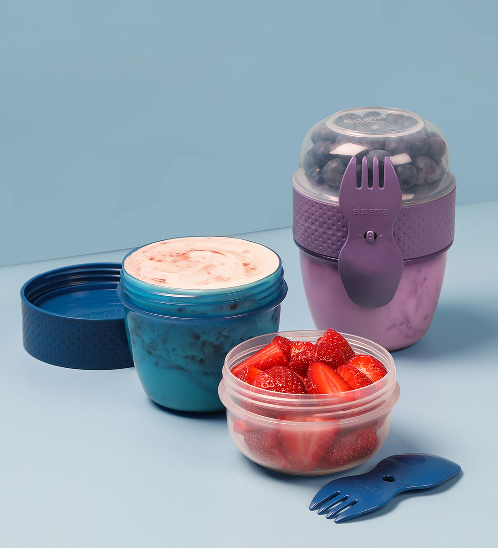 Sistema Nestisbox M. Hnífapör - Snack Capsule - 515 ml - Blár