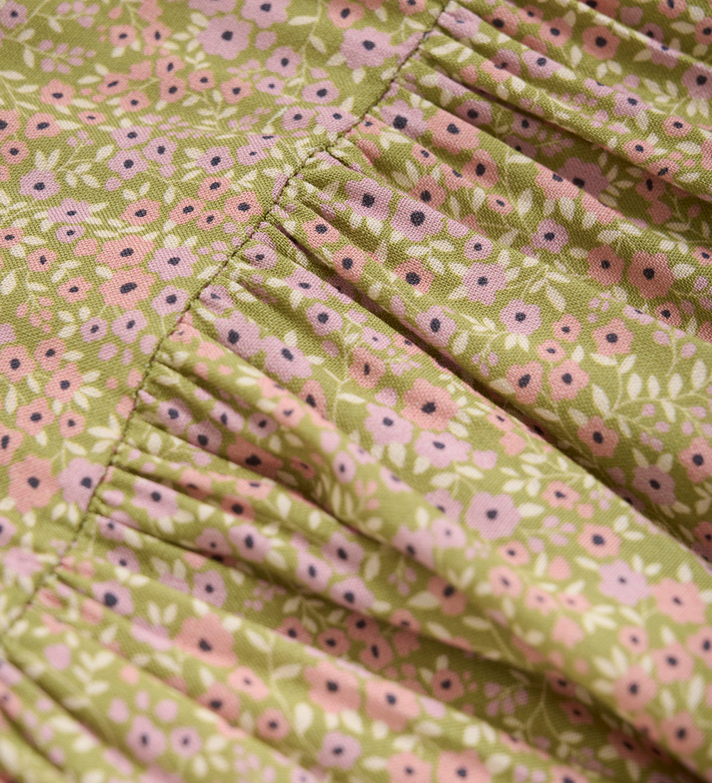 Creamie Kleid - Multi Flower - Green Olive