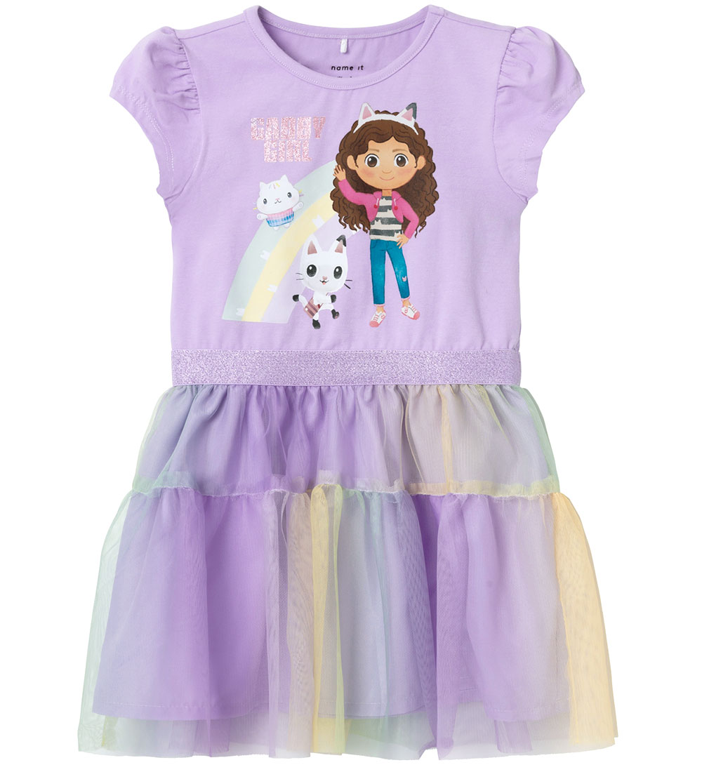 Name It Kleid - NmfMaud Gabby - Purple Rose m. Glitzer