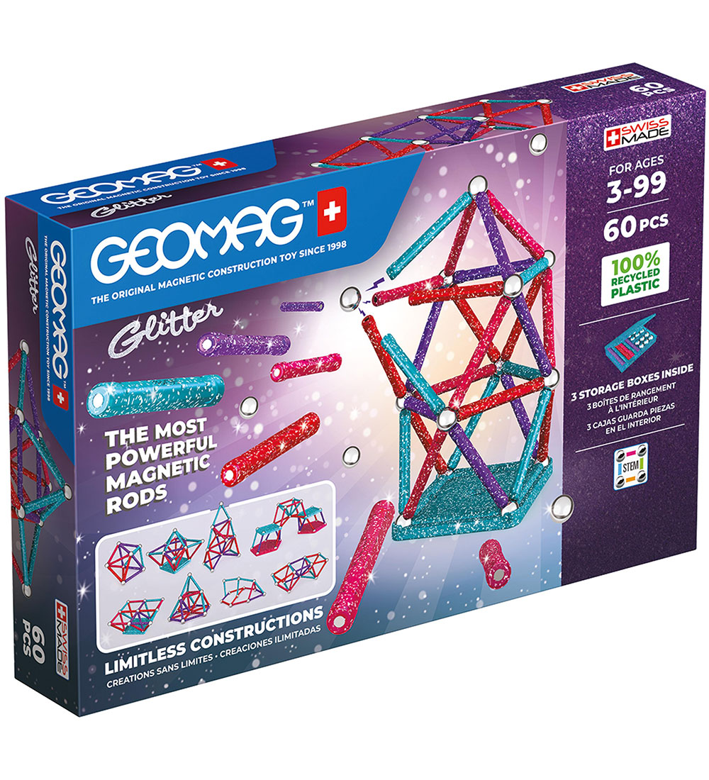Geomag Magnet set - Glitter Recycled - 60 Parts