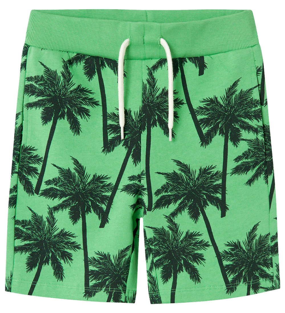 Name It Sweat Shorts - NmmJusper - Green Spruce w. Palms