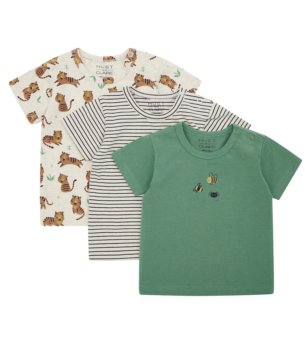Hust and Claire T-shirt - 3-Pack - Asmo - French Oak