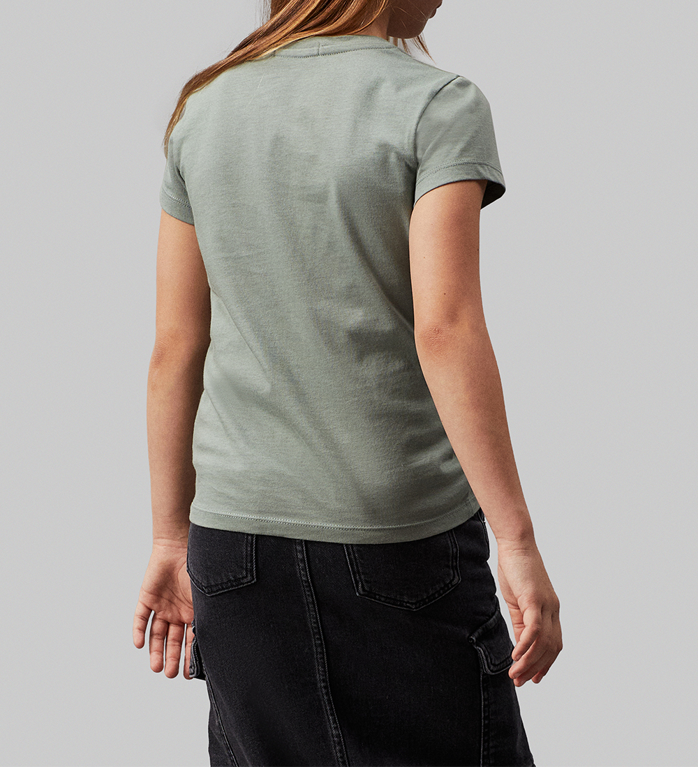 Calvin Klein T-skjorte - Micro Monogram - Meteor Green