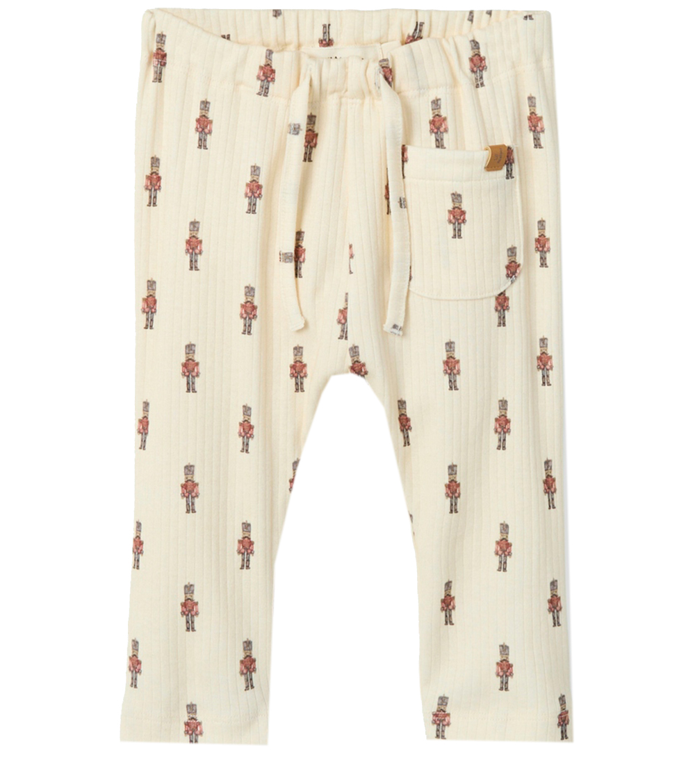 Lil' Atelier Trousers - Rib - NbmGio - Turtledove w. Tin Soldier