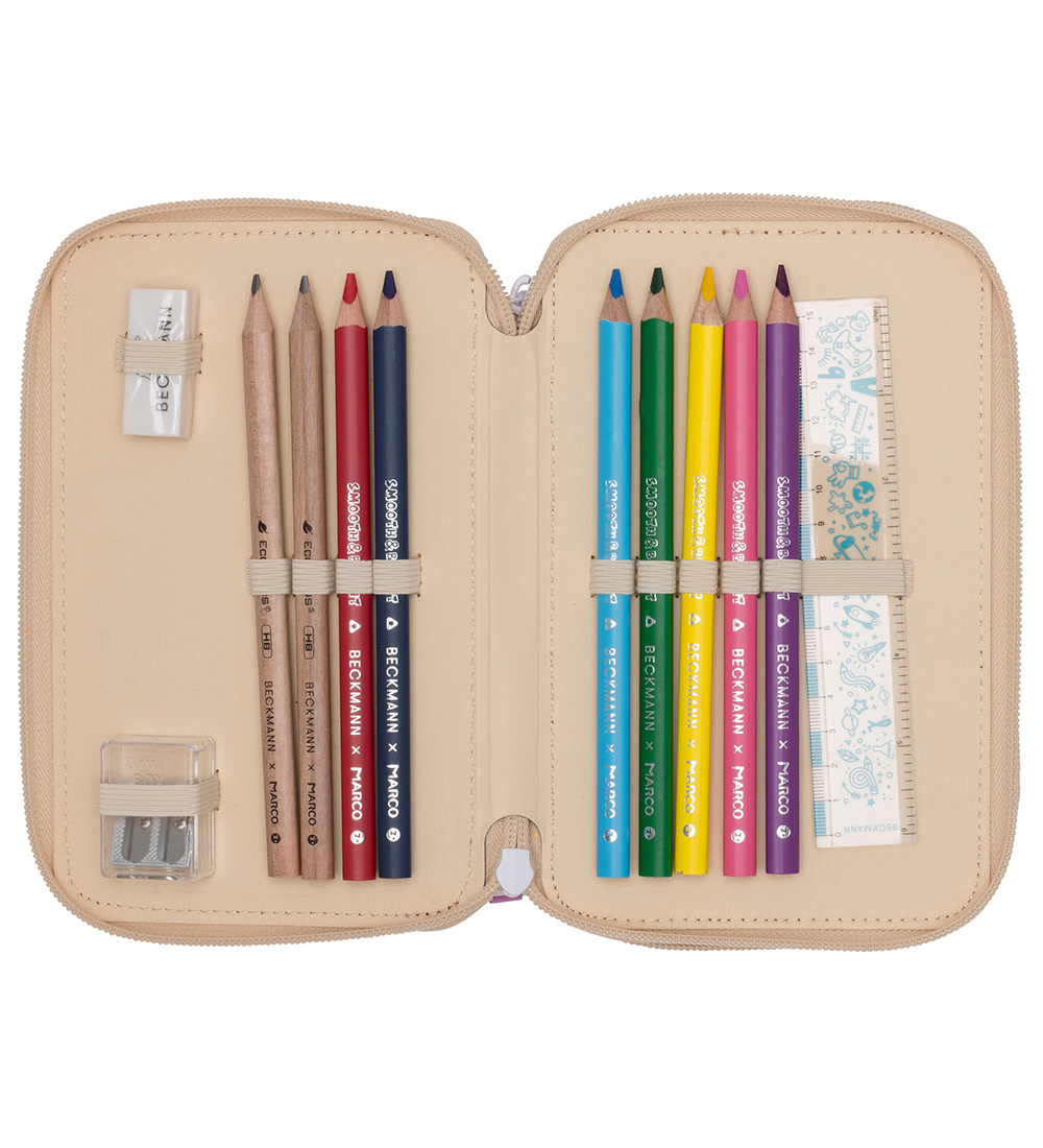 Beckmann Pencil Case w. Contents - Yellow Heart