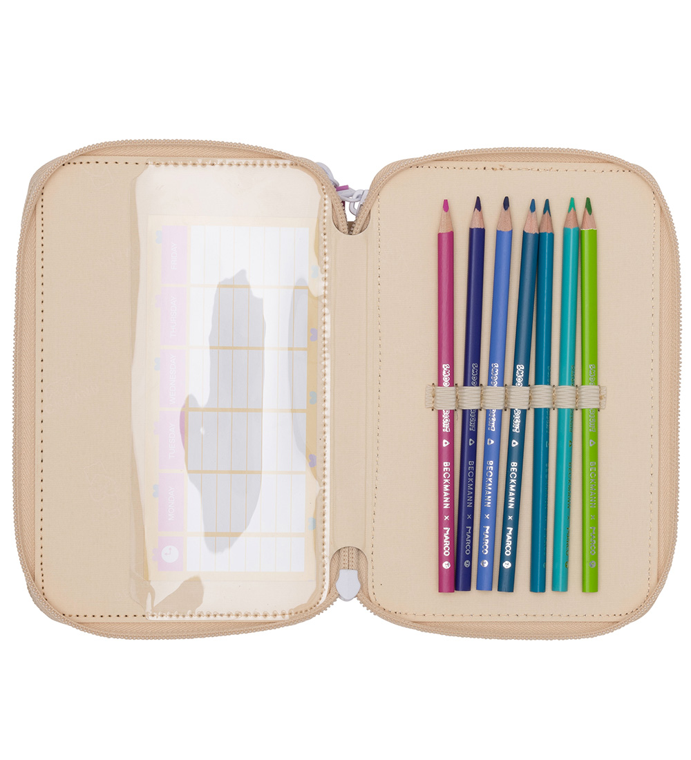 Beckmann Pencil Case w. Contents - Yellow Heart
