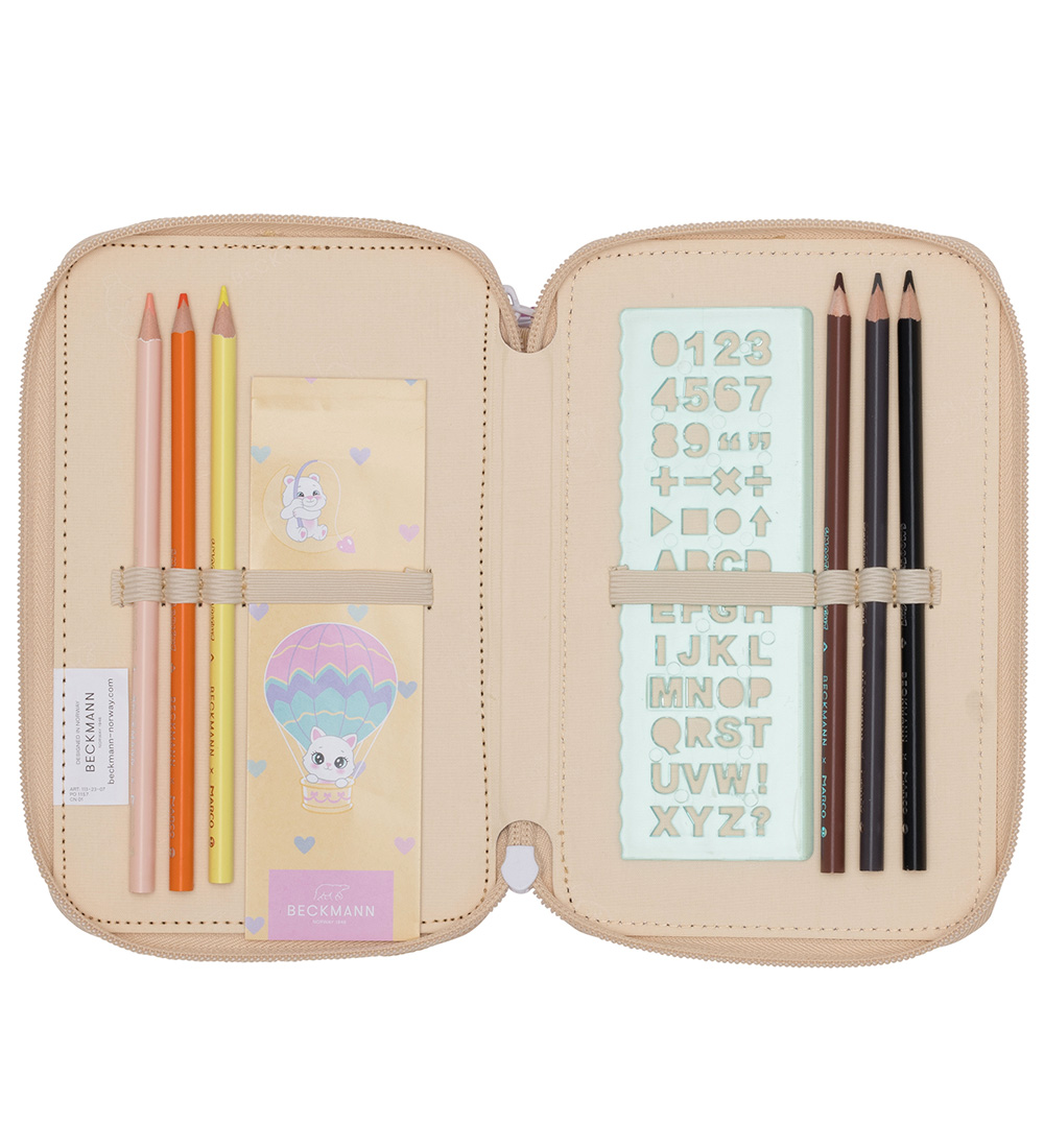 Beckmann Pencil Case w. Contents - Yellow Heart