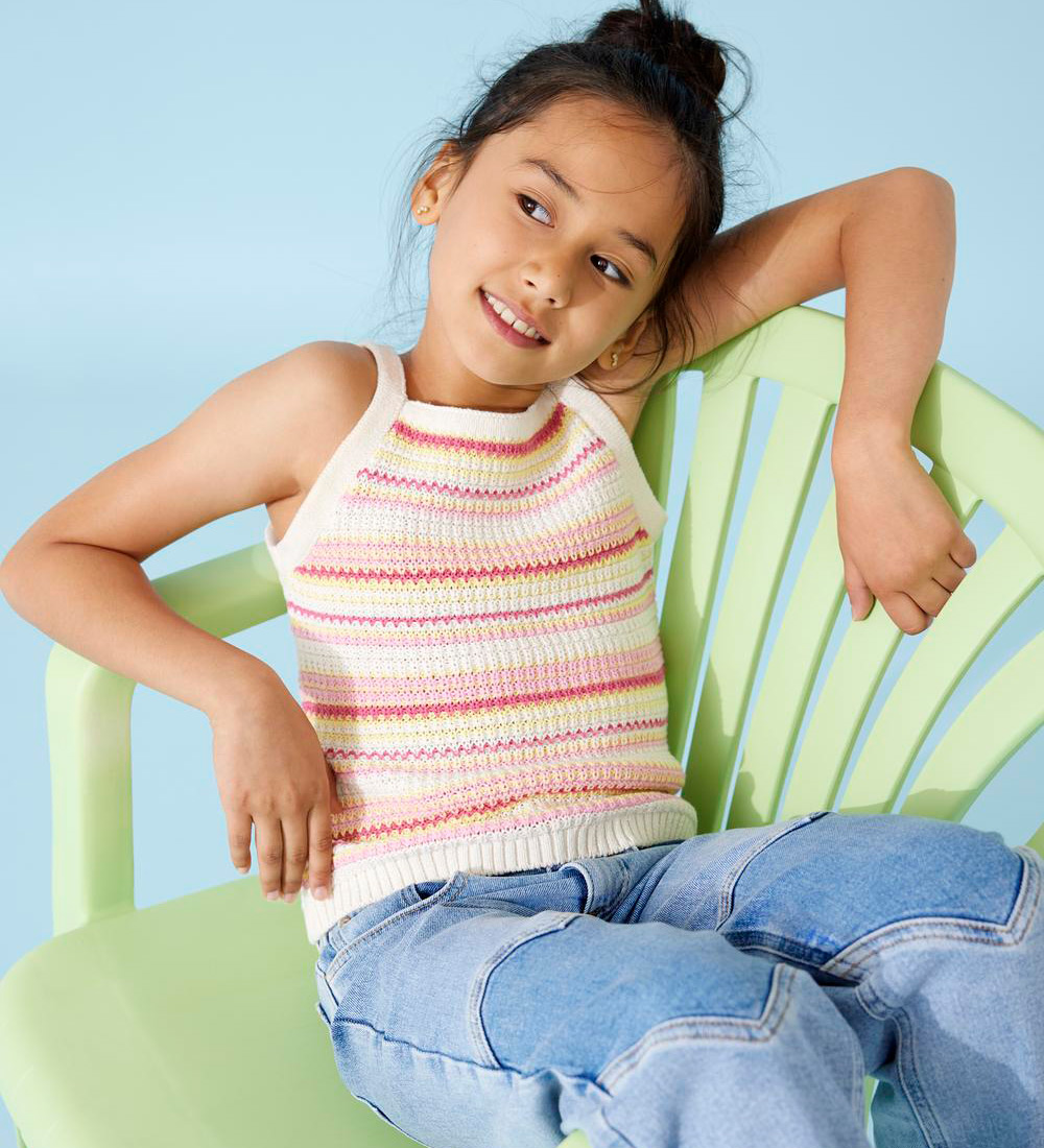 Kids Only Top - Knitted - KogBelli - Ecru w. Stripes