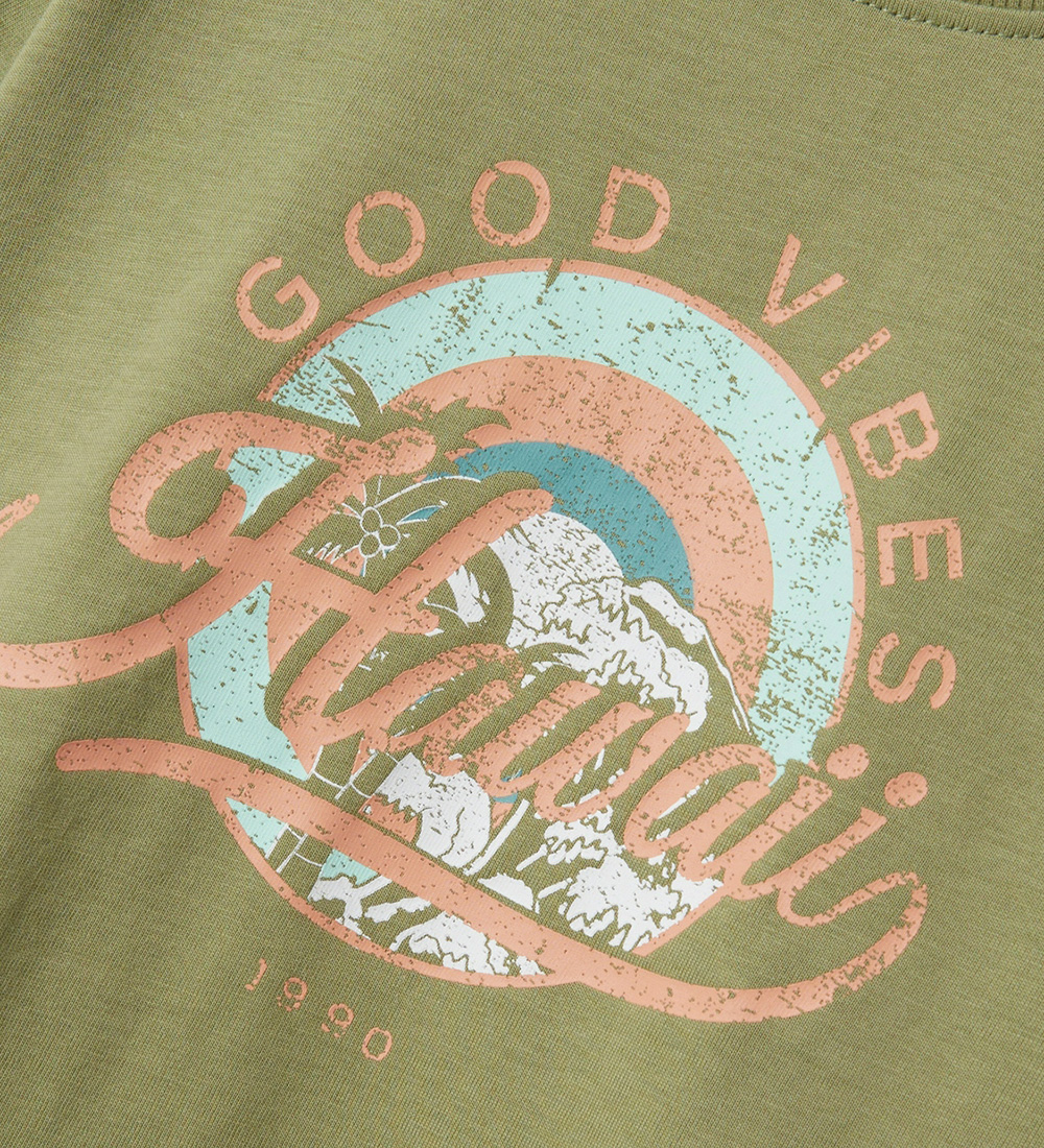 Name It T-shirt - NkmVictor - Oil Green/Hawaii