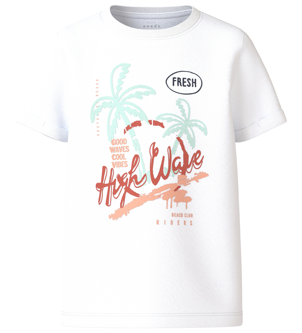 Name It T-shirt - NkmVux - Bright White/High Wave