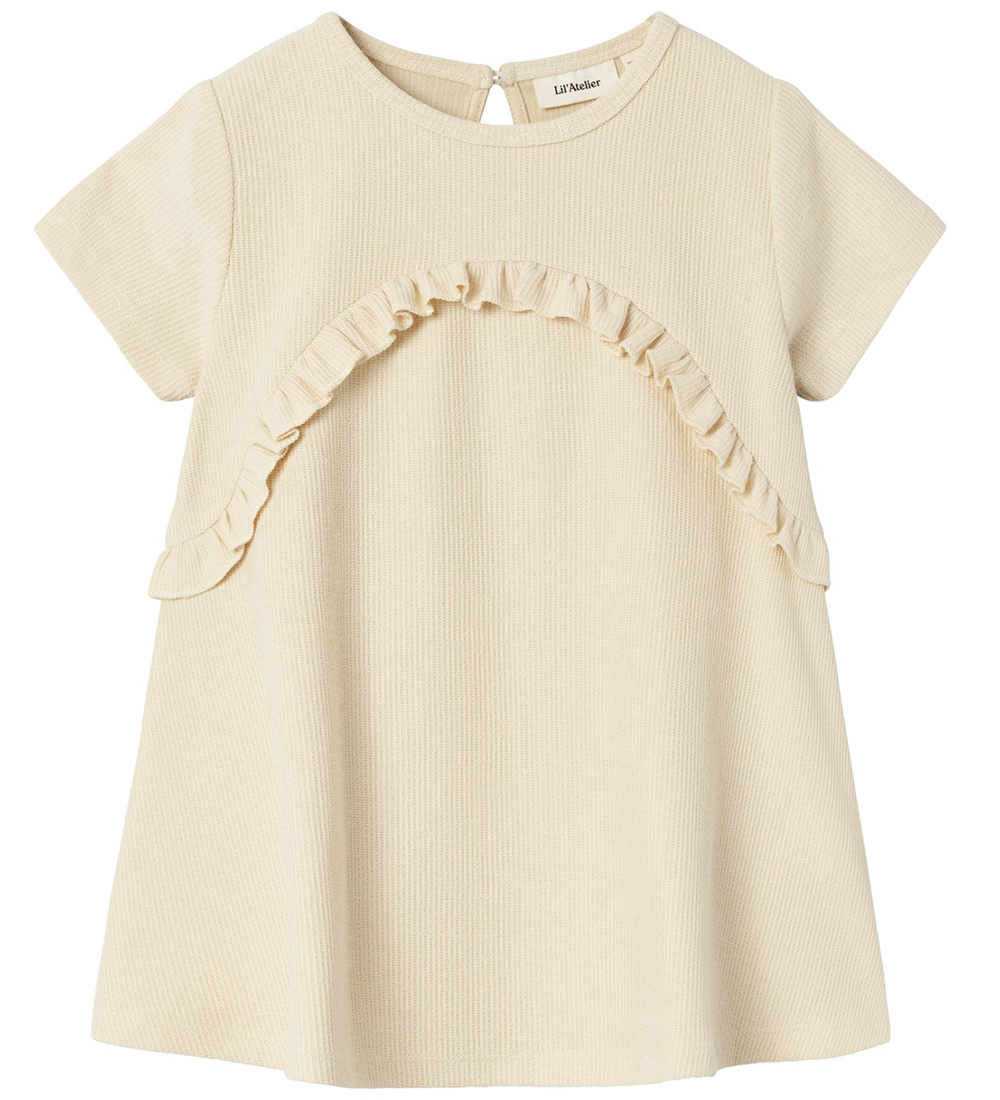 Lil' Atelier Dress - Rib - NmfJolene - Bleached Sand w. Structur