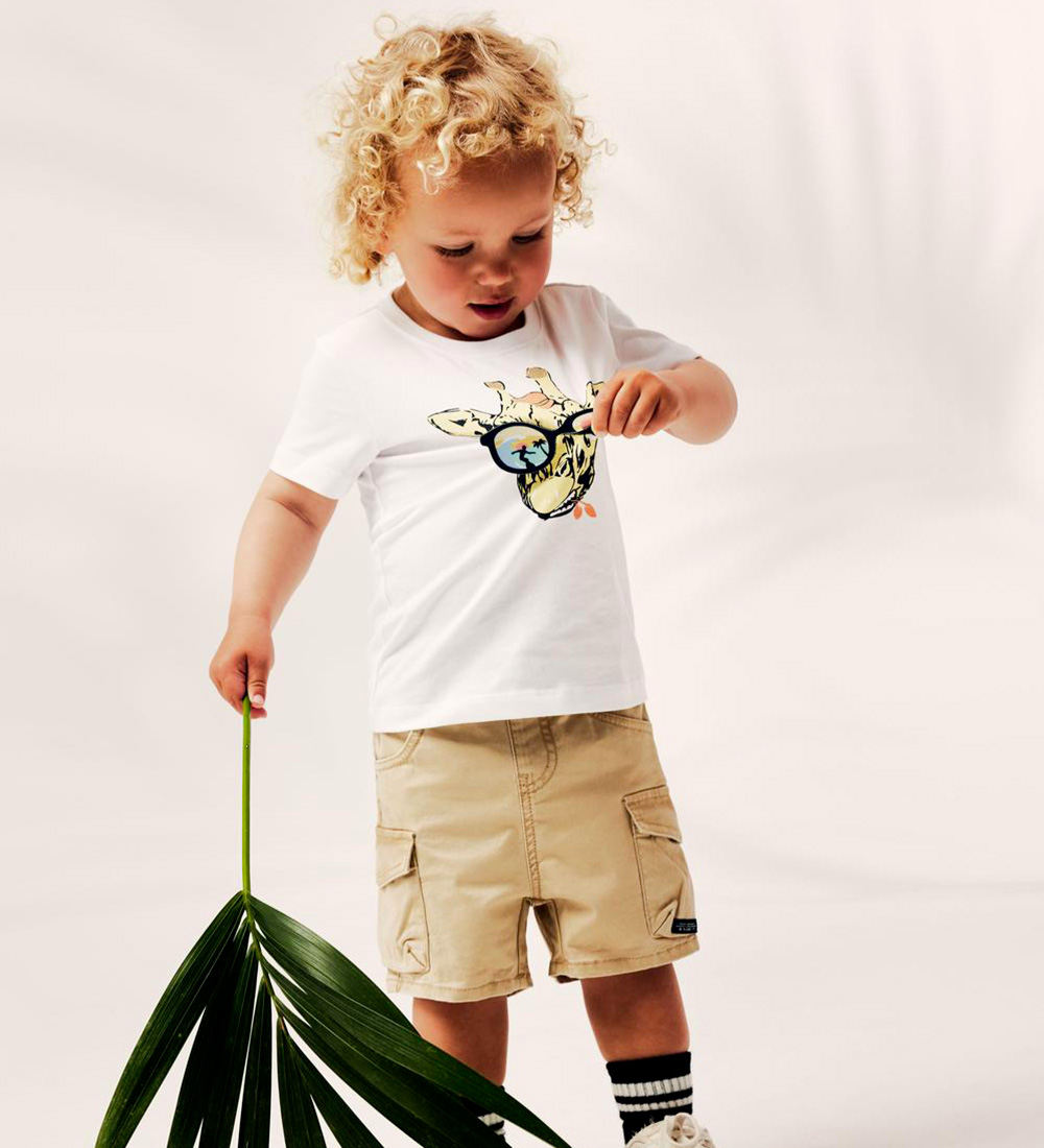 Name It T-shirt - NmmJean - Bright White w. Print