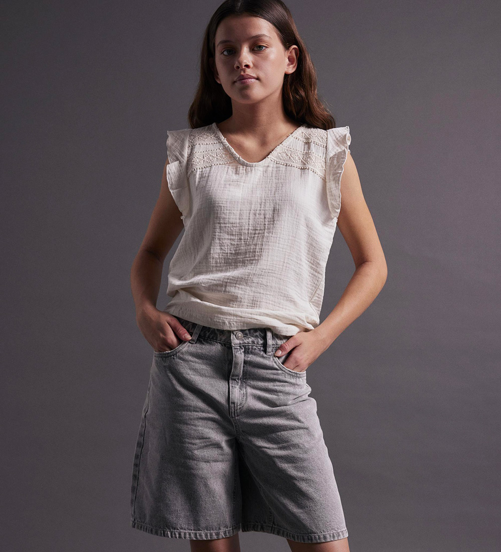 LMTD Shorts - NlfGlizza - Light Grey Denim Stonewash