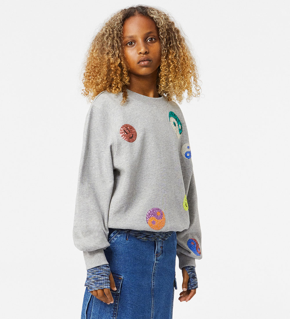 Molo Sweatshirt - Marge - Grey Melange w. Sequins