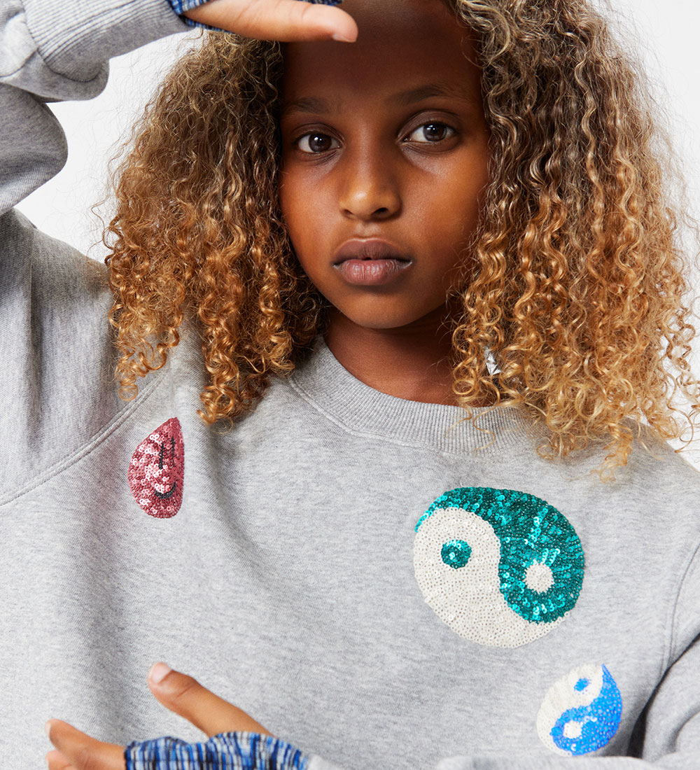 Molo Sweatshirt - Marge - Grey Melange w. Sequins