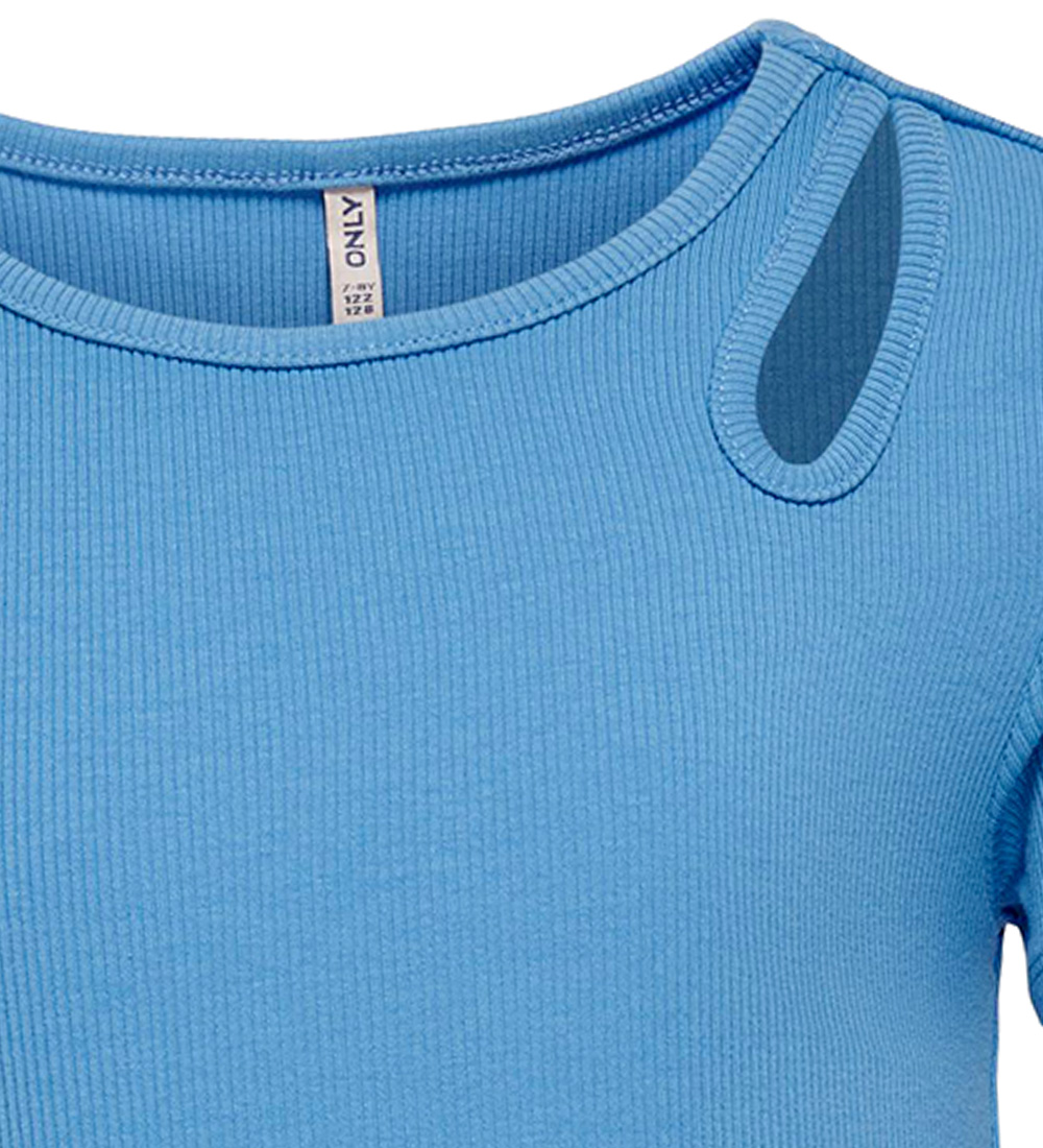 Kids Only T-Shirt - Noos - Rib - KogNessa - Azuurblauw Blue