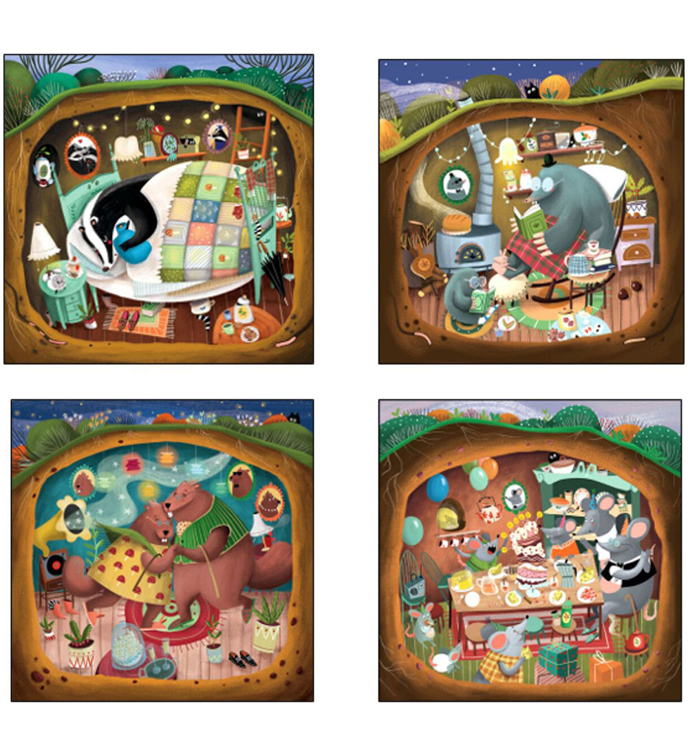 Educa Jigsaw Puzzle - 4 Different - Forest Tales