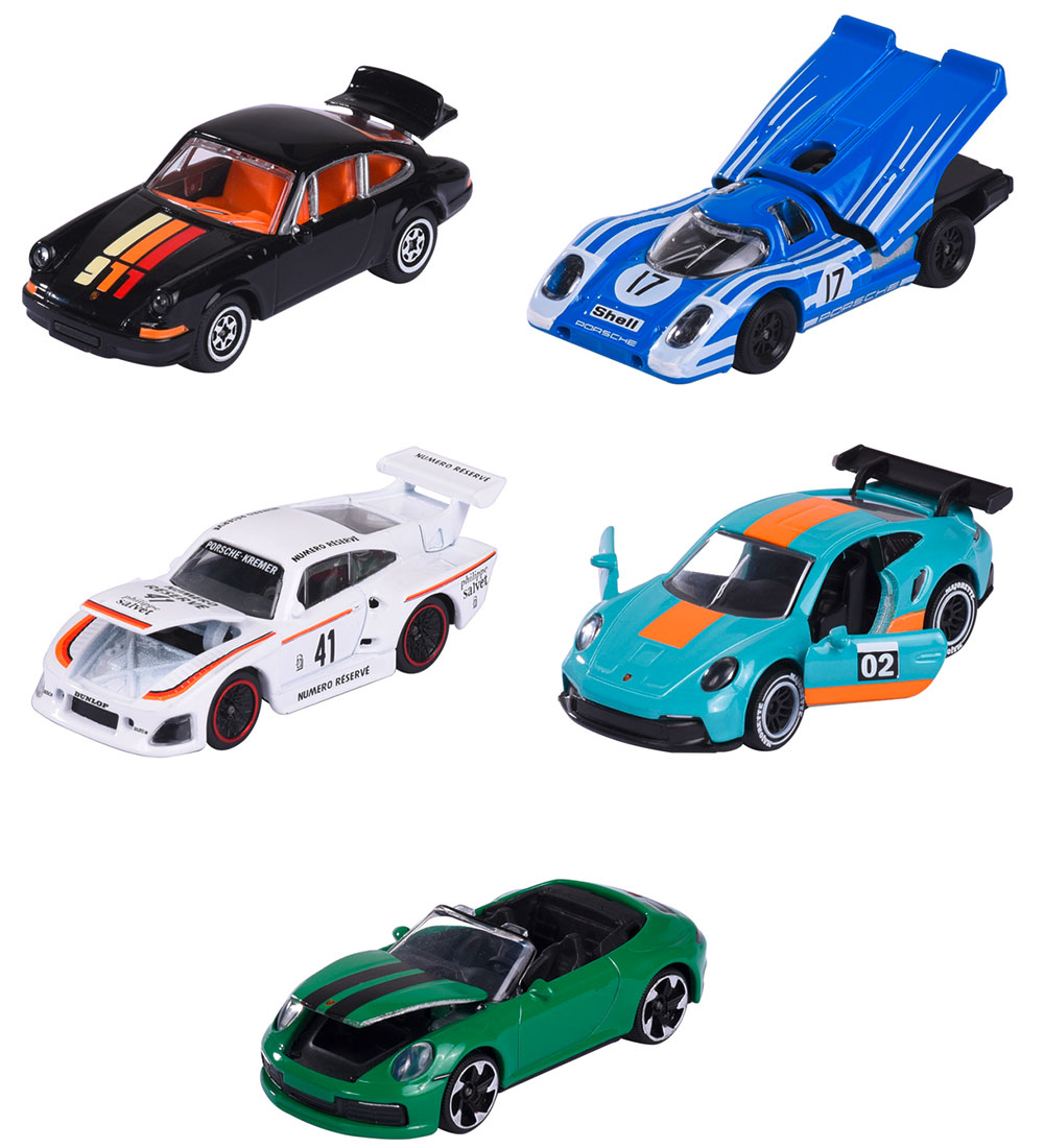 Majorette Cars - 5-Pack - Porsche Edition