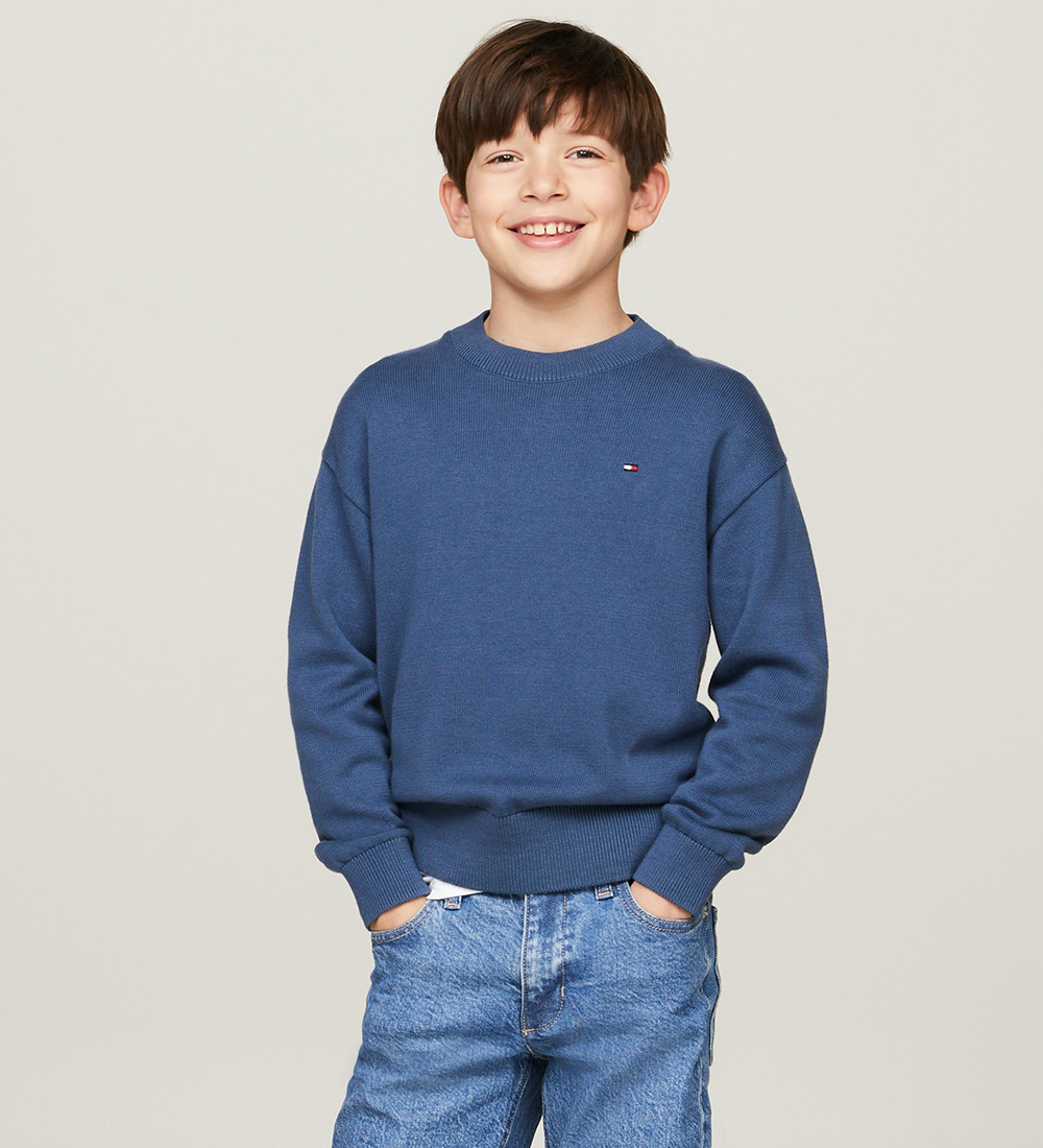 Tommy Hilfiger Blússa - Prjónað - Essential - Eyjahaf Sea