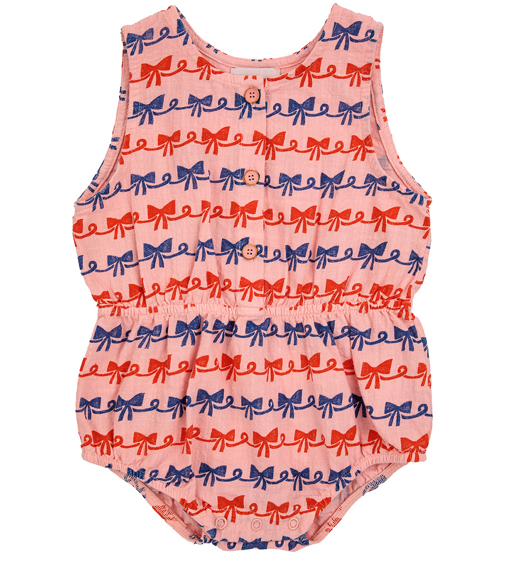 Bobo Choses Summer Romper - Ribbon Bow - Pink
