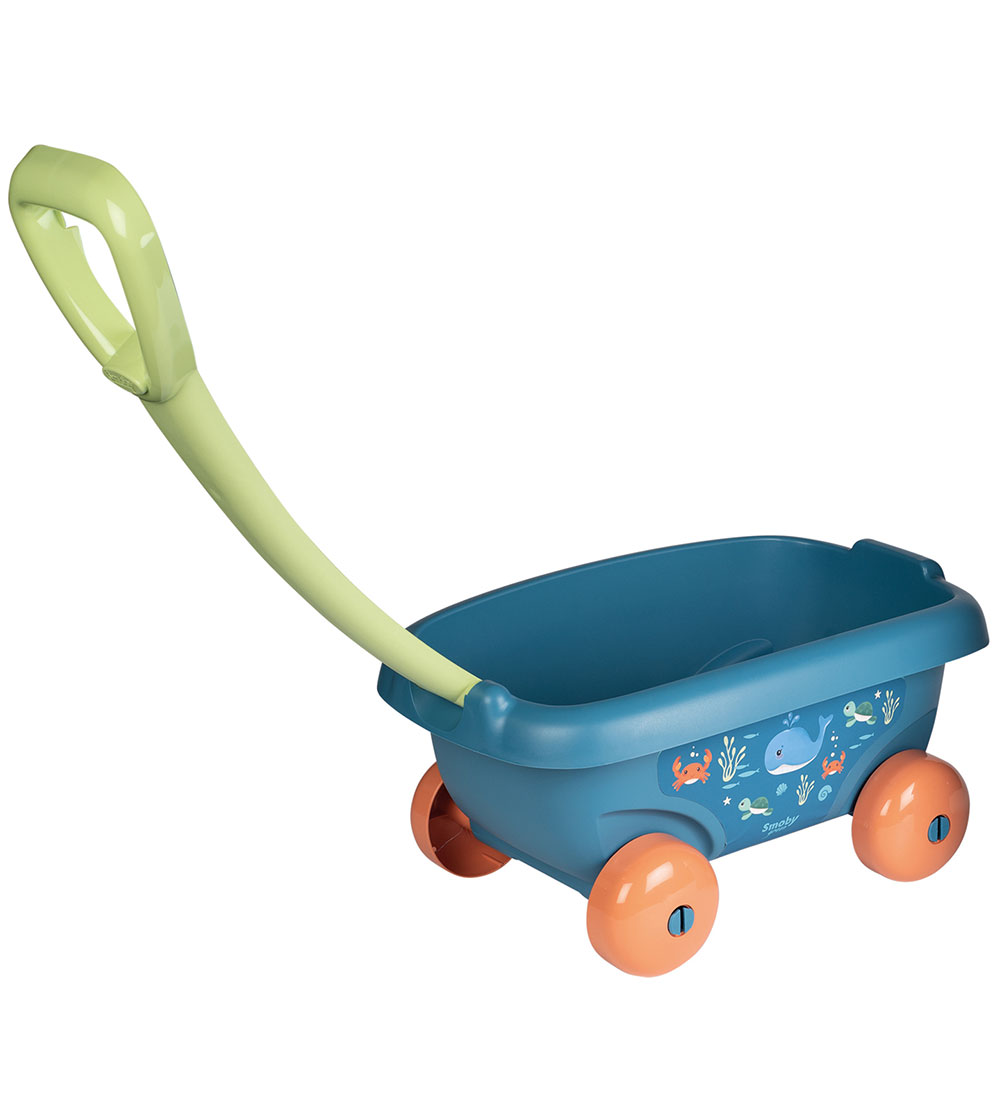 Smoby Pullcart w. Beach Set - 6 Parts - Blue