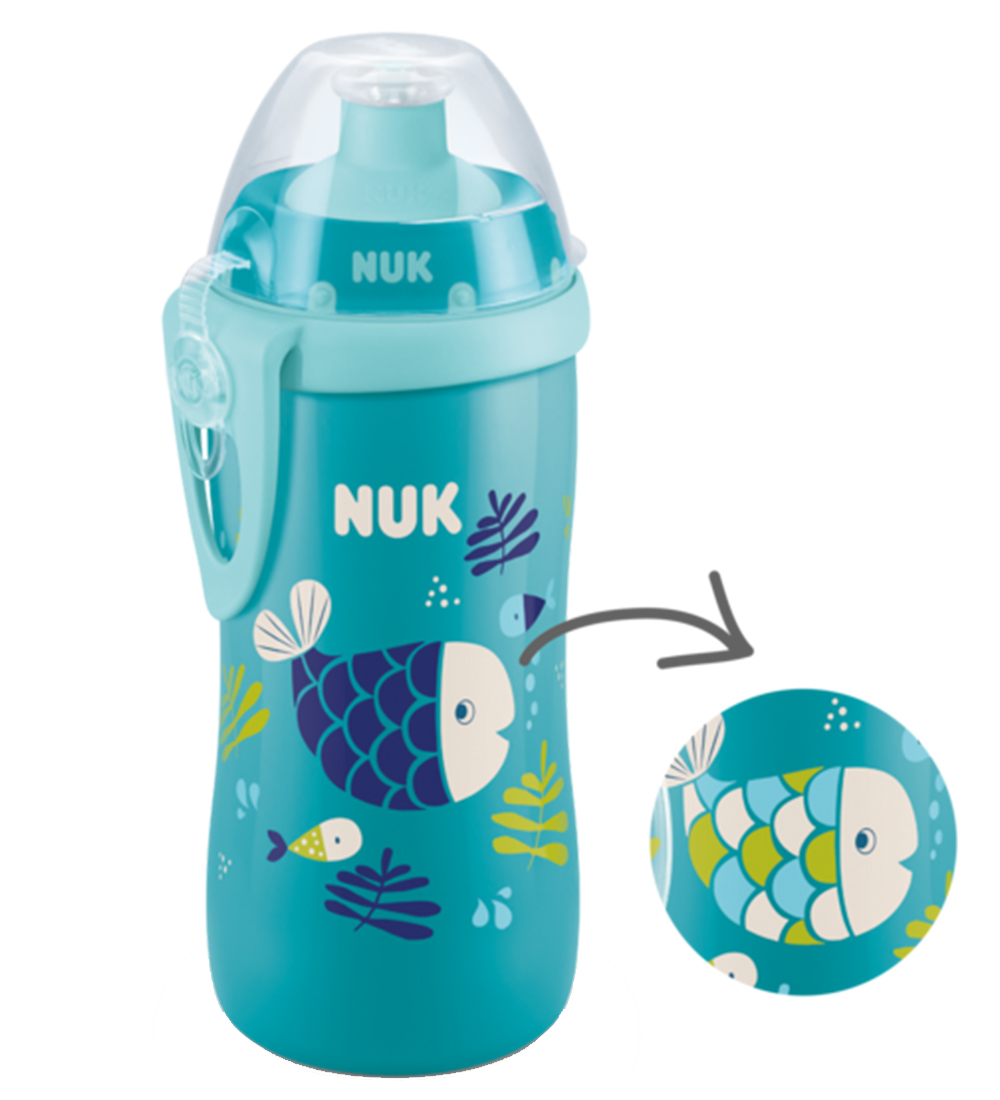 Nuk Water Bottle w. Spout Lid - Junior - Chameleon - 300 mL - Bl