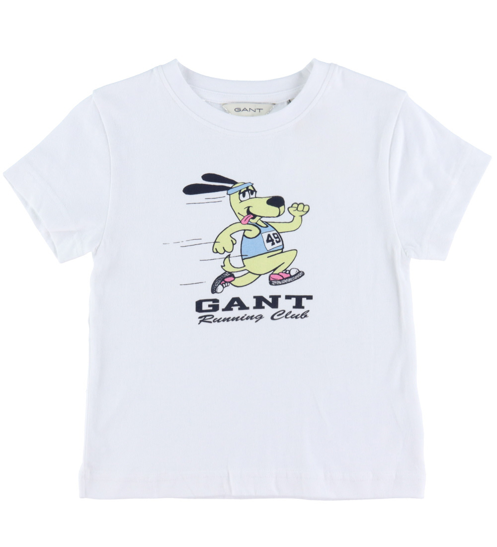 GANT T-paita - Juoksukoira - Valkoinen