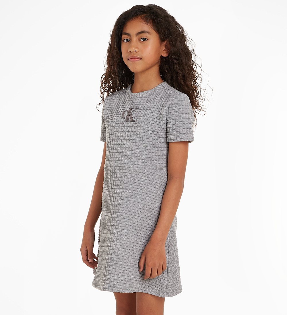 Calvin Klein Dress - Jacquard Quilted - Light Grey Heather