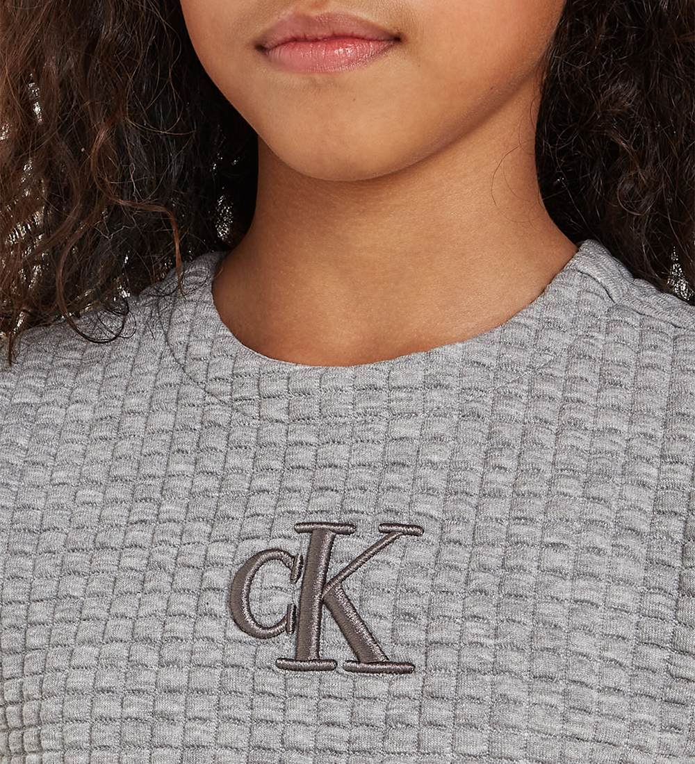 Calvin Klein Dress - Jacquard Quilted - Light Grey Heather