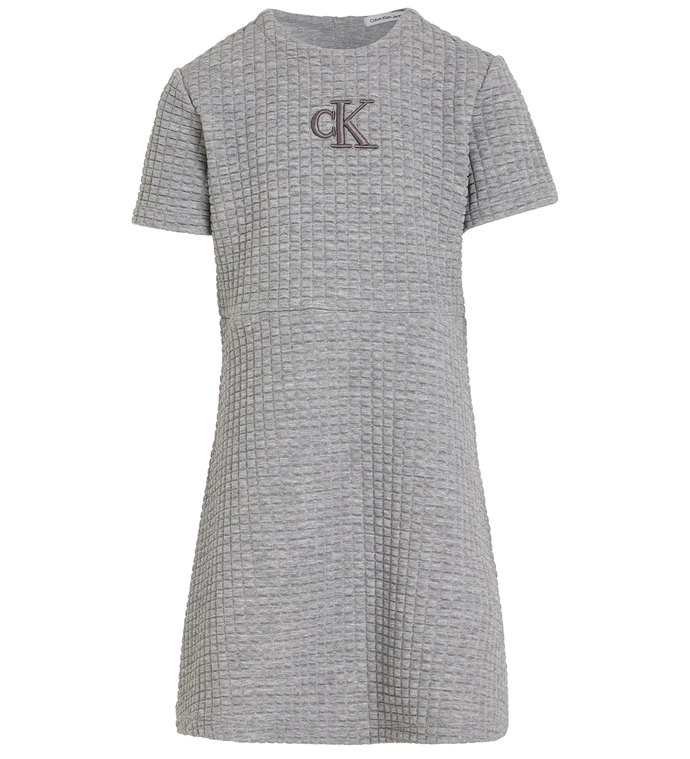 Calvin Klein Dress - Jacquard Quilted - Light Grey Heather