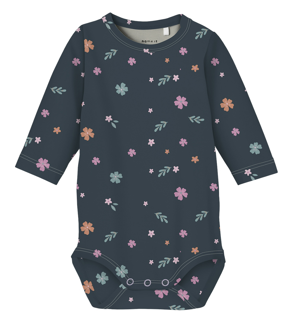 Name It Samfella L/æ - NbfVandora - Dark Sapphire/Small Flower
