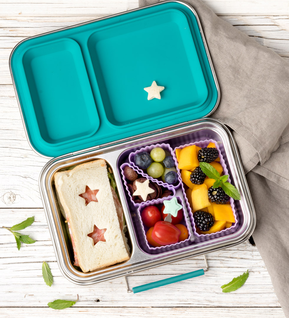 Lekkabox Lunchbox - Duo - Stainless Steel - 750 mL - Petrol