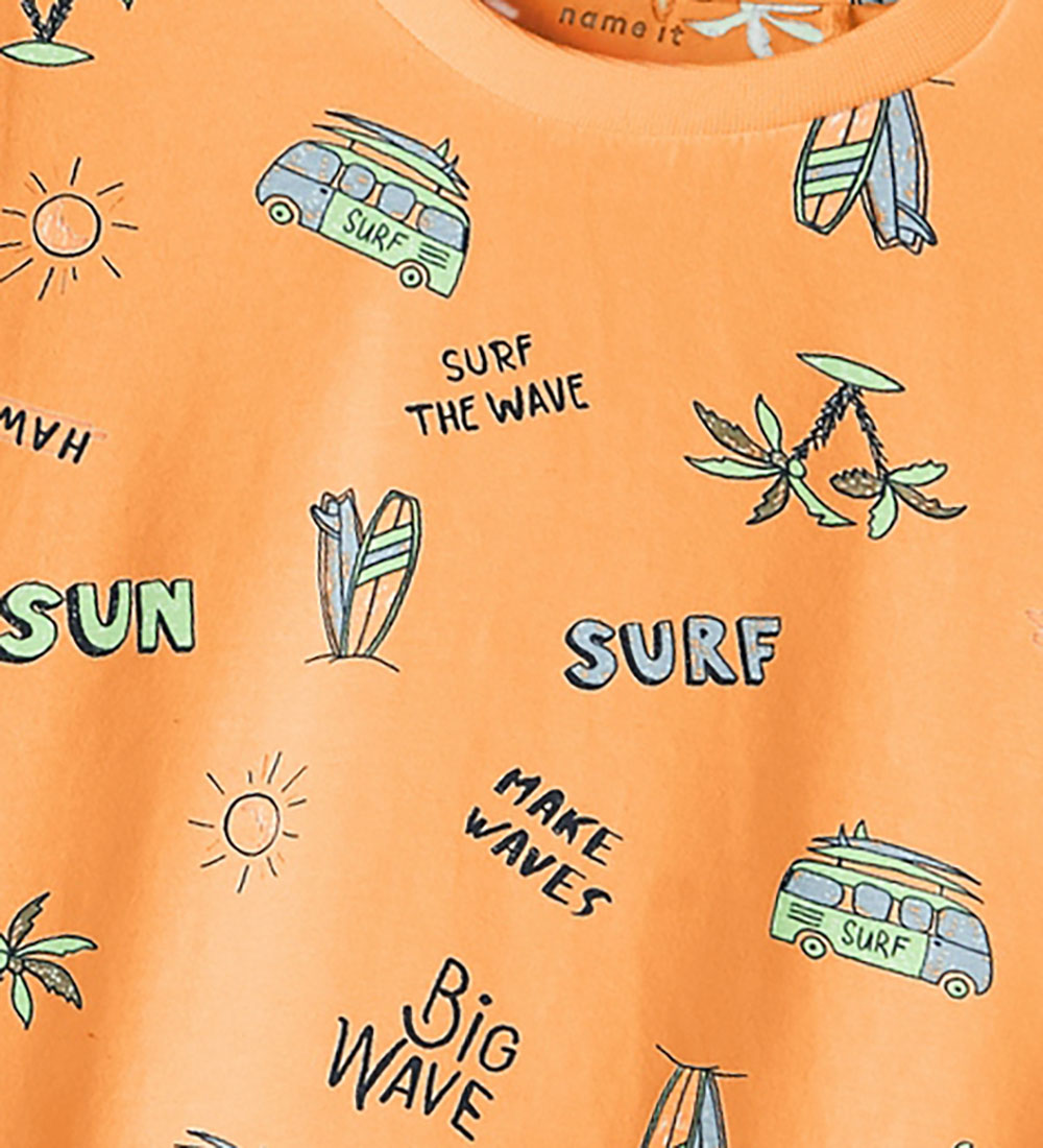 Name It T-shirt - NmmPfasak - Orange Pop