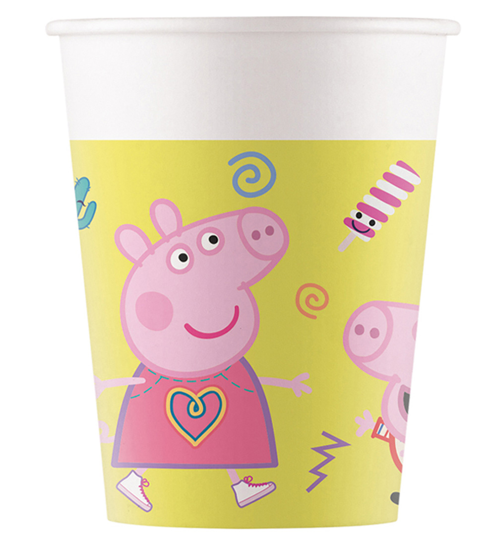 Decorata Party Cardboard mug - 8-Pack - 200 mL - Peppa Pig Messy