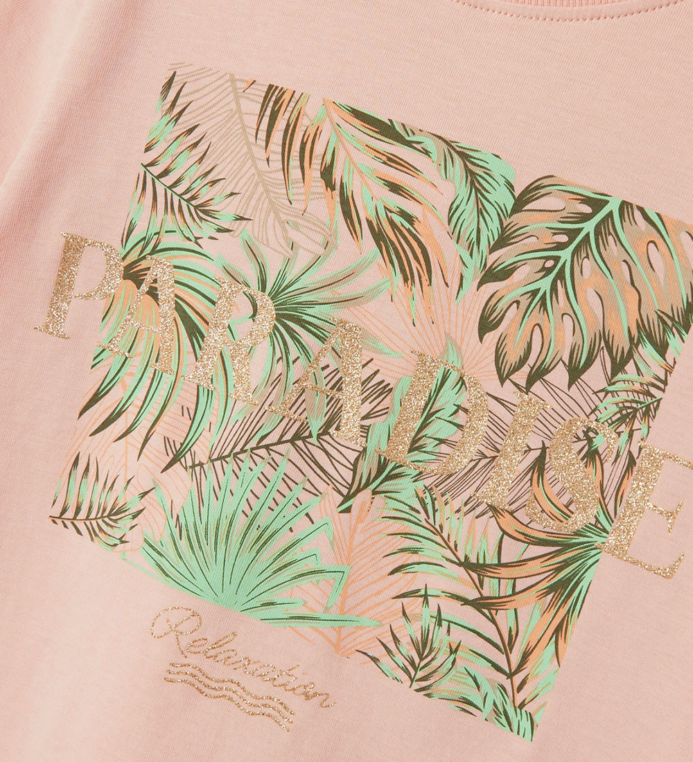 Name It T-shirt - NkfPfarina - Peach Bud w. Print