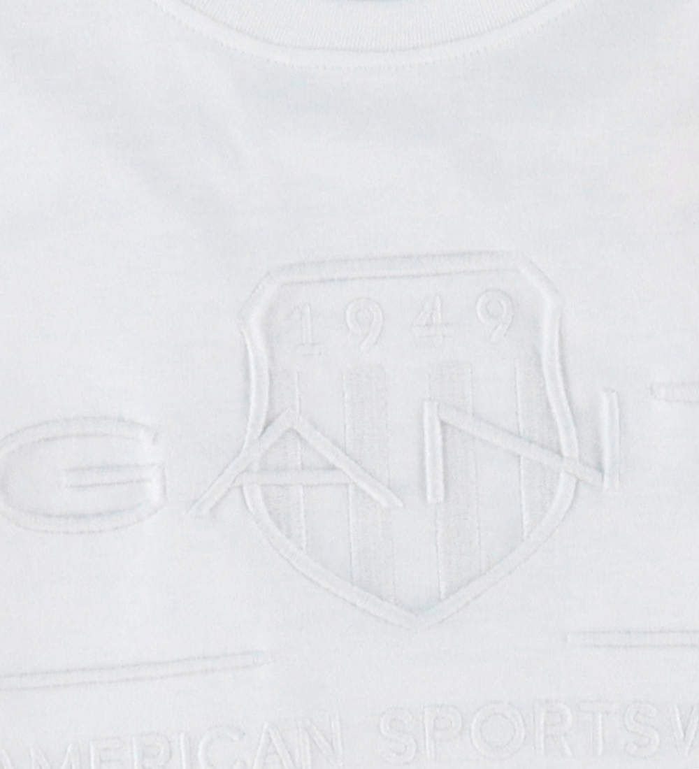 GANT Stuttermabolur - Tonal - Hvítt