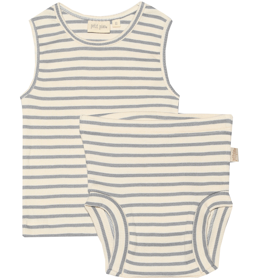 Petit Piao Underwear - Rib - Modal - Blue Mist
