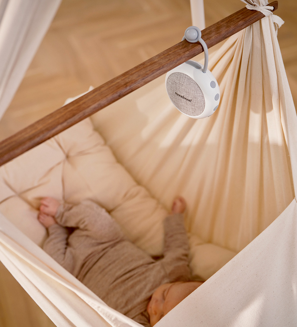 Moonboon White Noise Speaker w. Sound/Light - White Cream