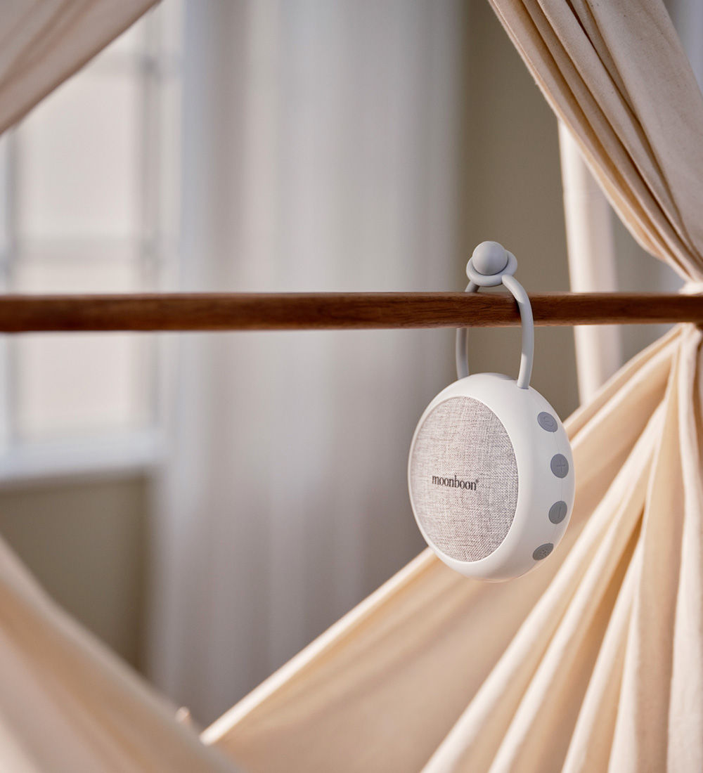 Moonboon White Noise Speaker w. Sound/Light - White Cream