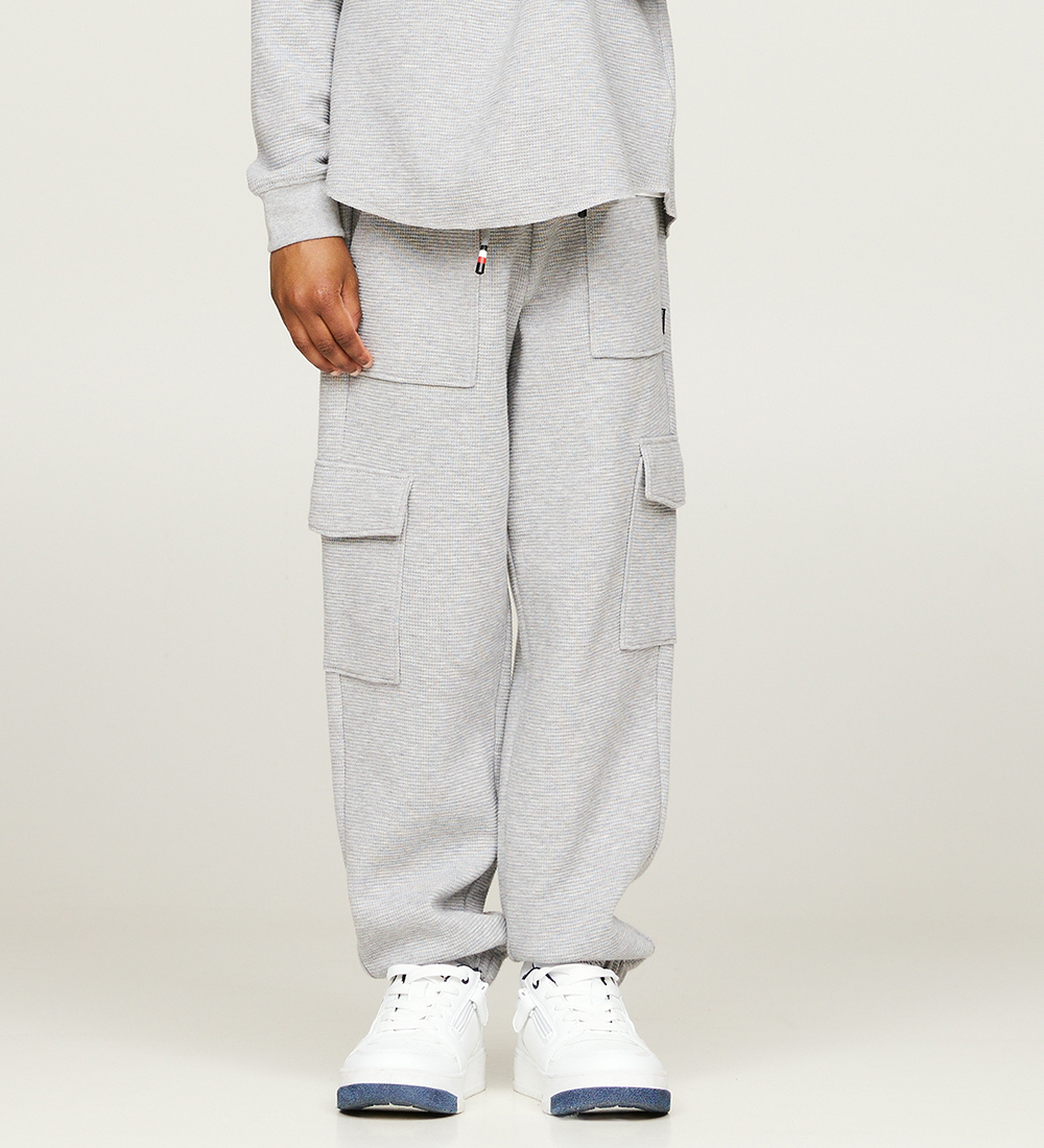 Tommy Hilfiger Hosen - Monotype Waffel - Light Grey Heather
