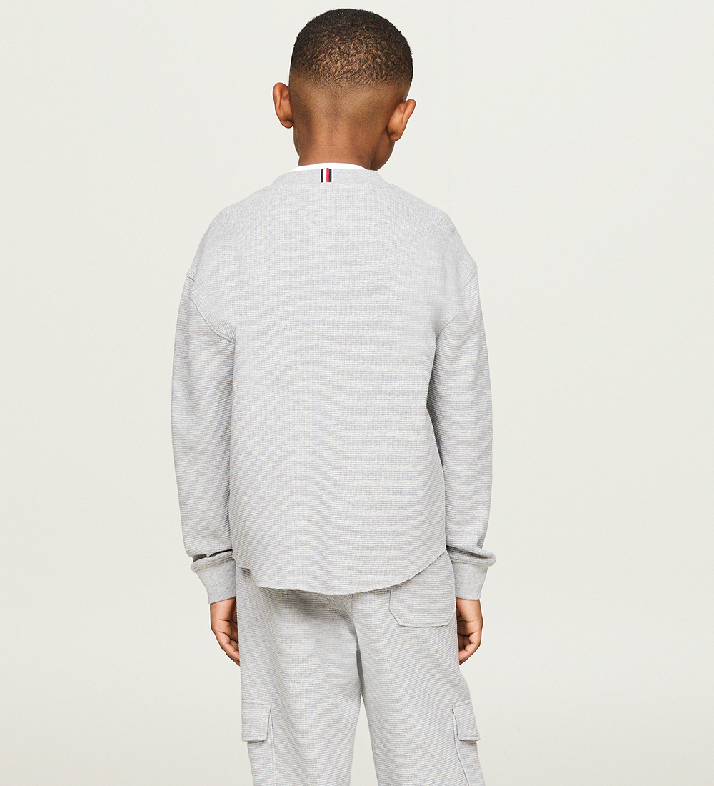 Tommy Hilfiger Blouse - Monotype wafel - Light Grey Heather