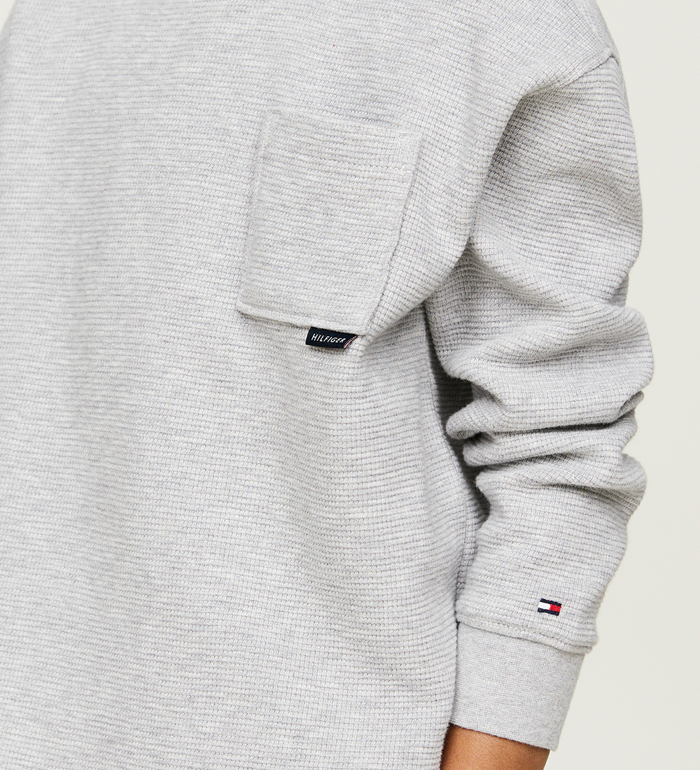 Tommy Hilfiger Blouse - Monotype wafel - Light Grey Heather