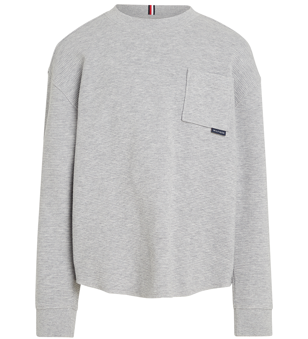 Tommy Hilfiger Blouse - Monotype wafel - Light Grey Heather