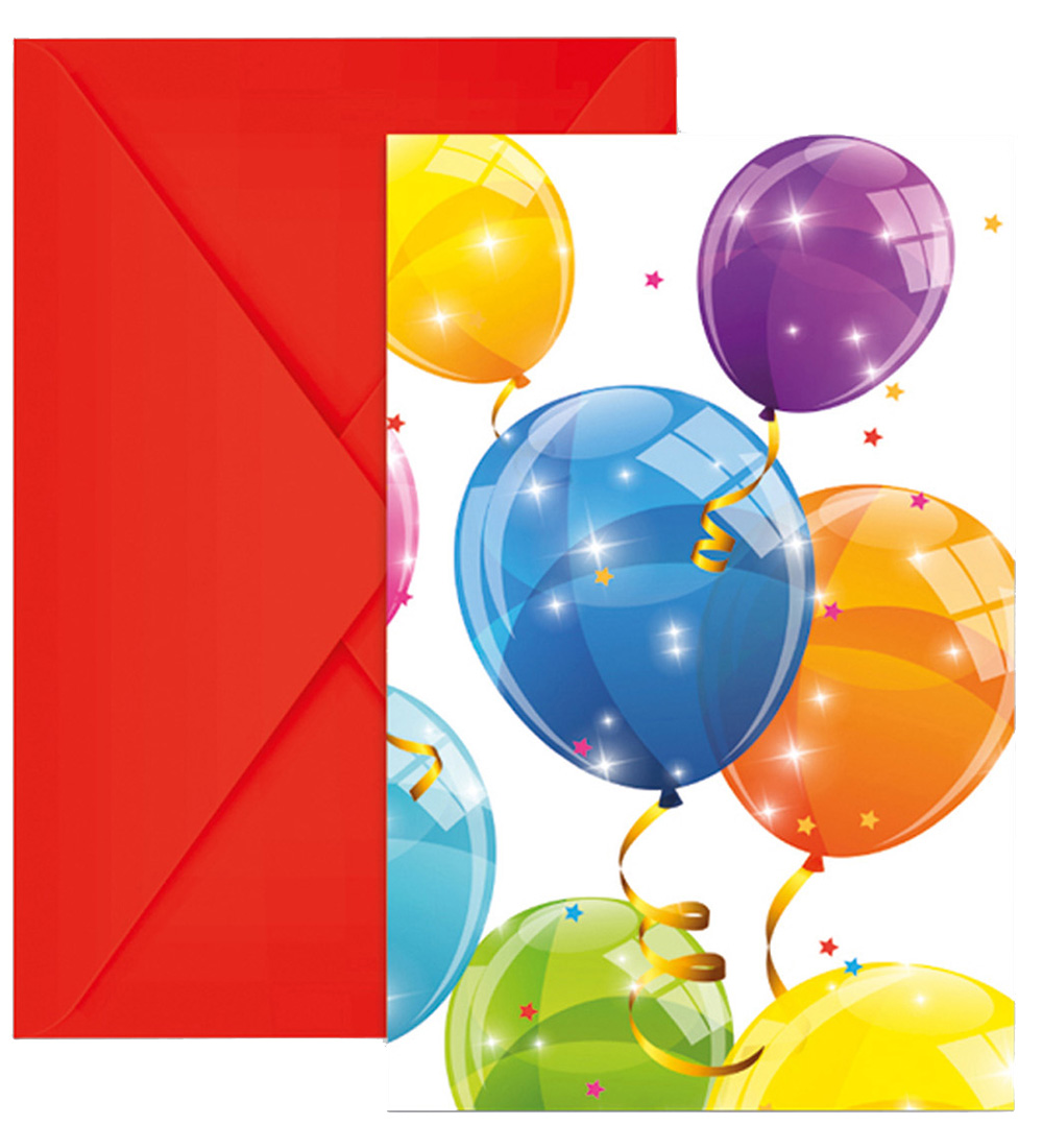 Decorata Party Invitations - 6-Pack - Sparkling Balloons
