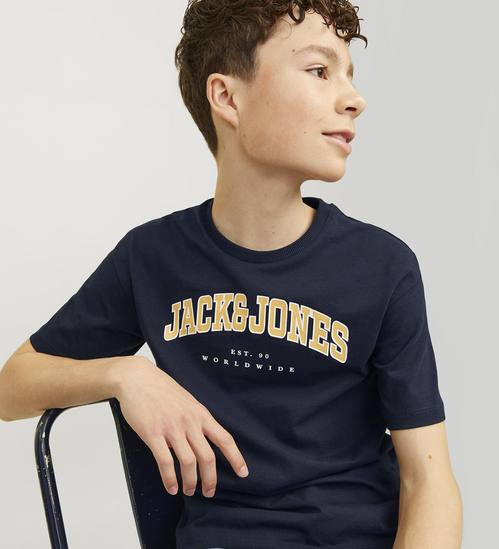 Jack & Jones T-skjorte - JjeCaleb - Navy Blazer