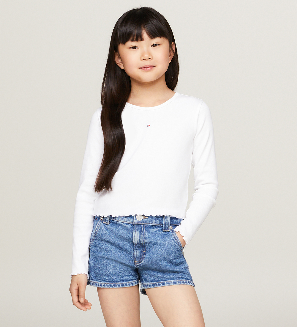 Tommy Hilfiger Bluse - Rib - Essential - Weiß